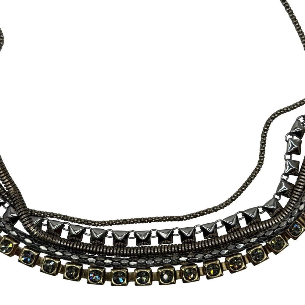 Edgy Glam Mixed Metal Rhinestone Layered Necklace from White House Black Market - Picture 11 of 11